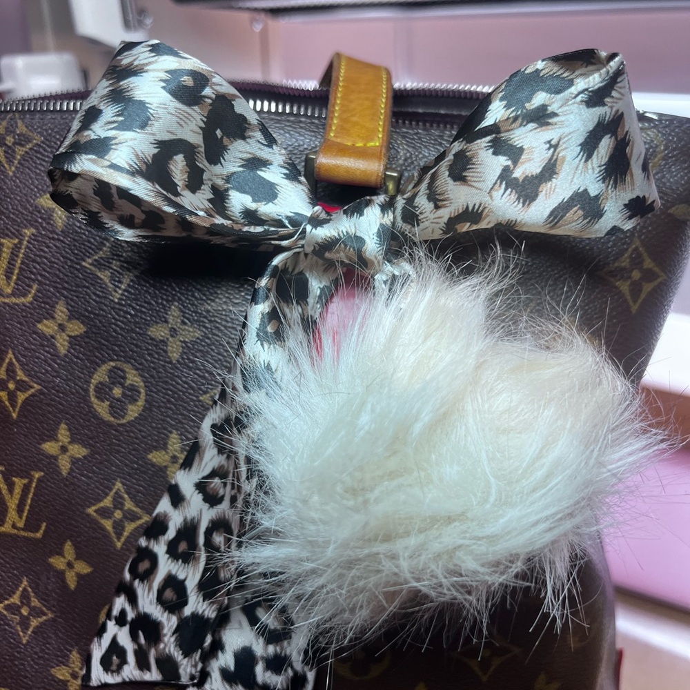 Bag accessory with Leopard Print and Fur Accent (Fashion).